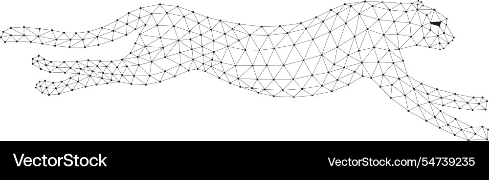 Cheetah is running triangle mesh Vector Image