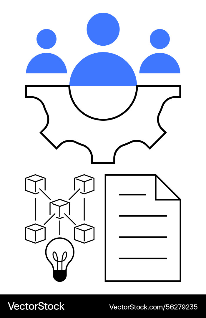 Collaborative teamwork with innovation blockchain Collaborative teamwork with innovation blockchain Vector Image