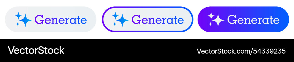 Generate ai button for ui ux design artificial Vector Image