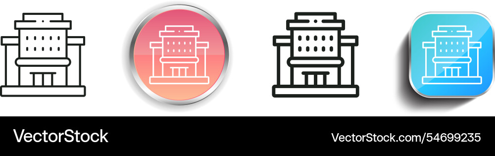 Hotel icon thin linear regular and button style Hotel icon thin linear regular and button style vector image