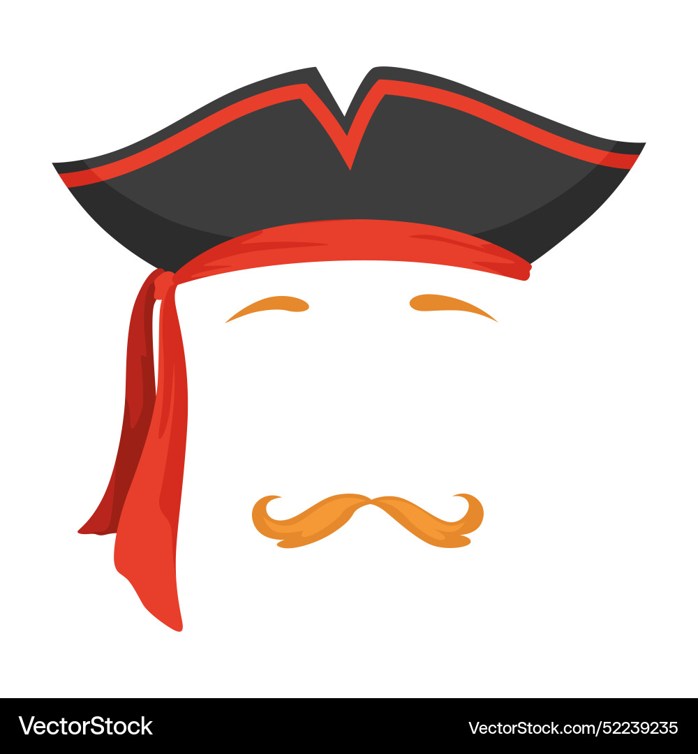 Pirate mask cartoon face decoration - hat Vector Image