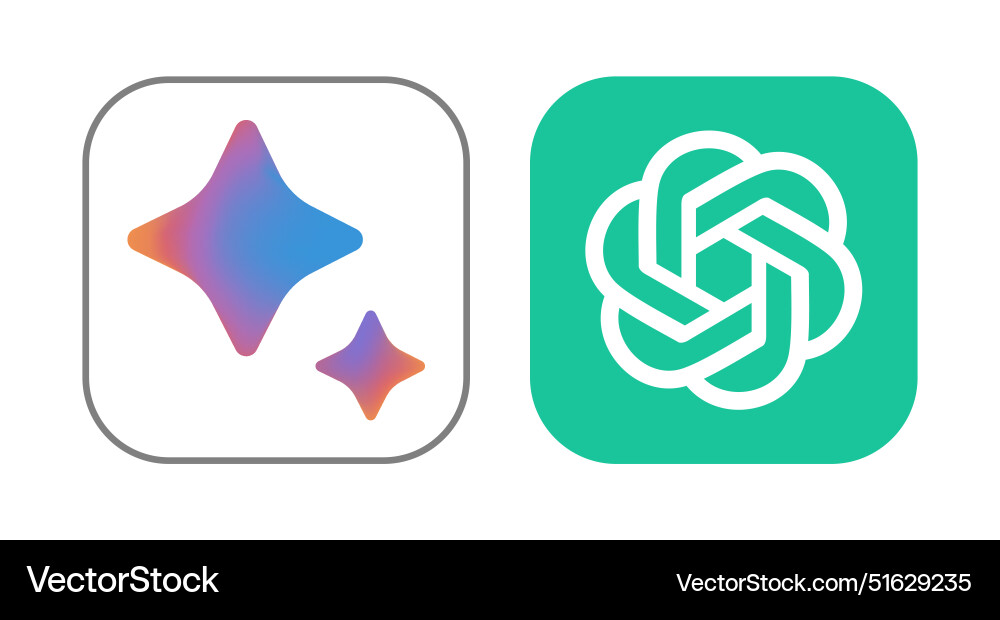 Set of openai chatgpt and google bard chatbot Set of openai chatgpt and google bard chatbot vector image
