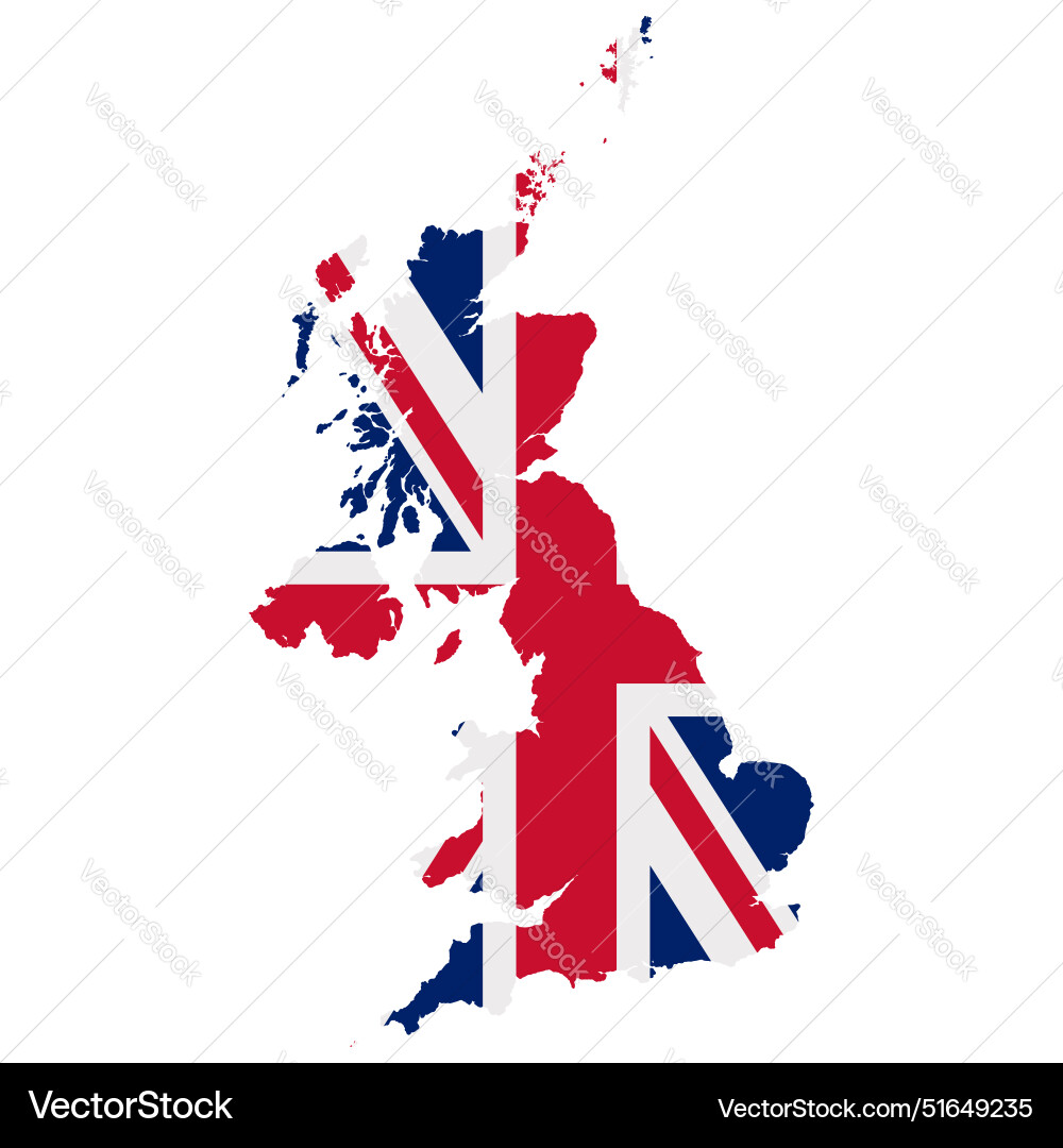 United Kingdom Map Flag Royalty Free Vector Image