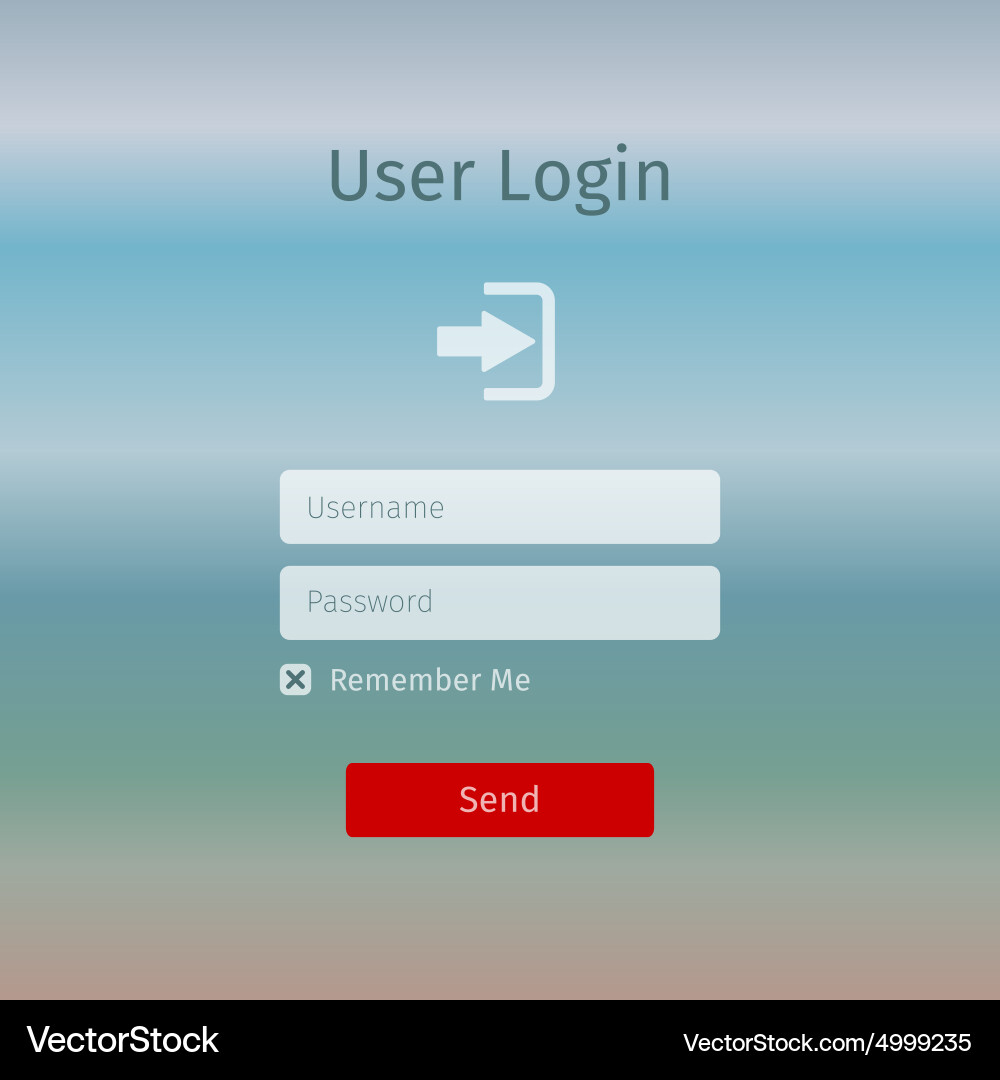 User Login Page with Gradient Background Vector Image