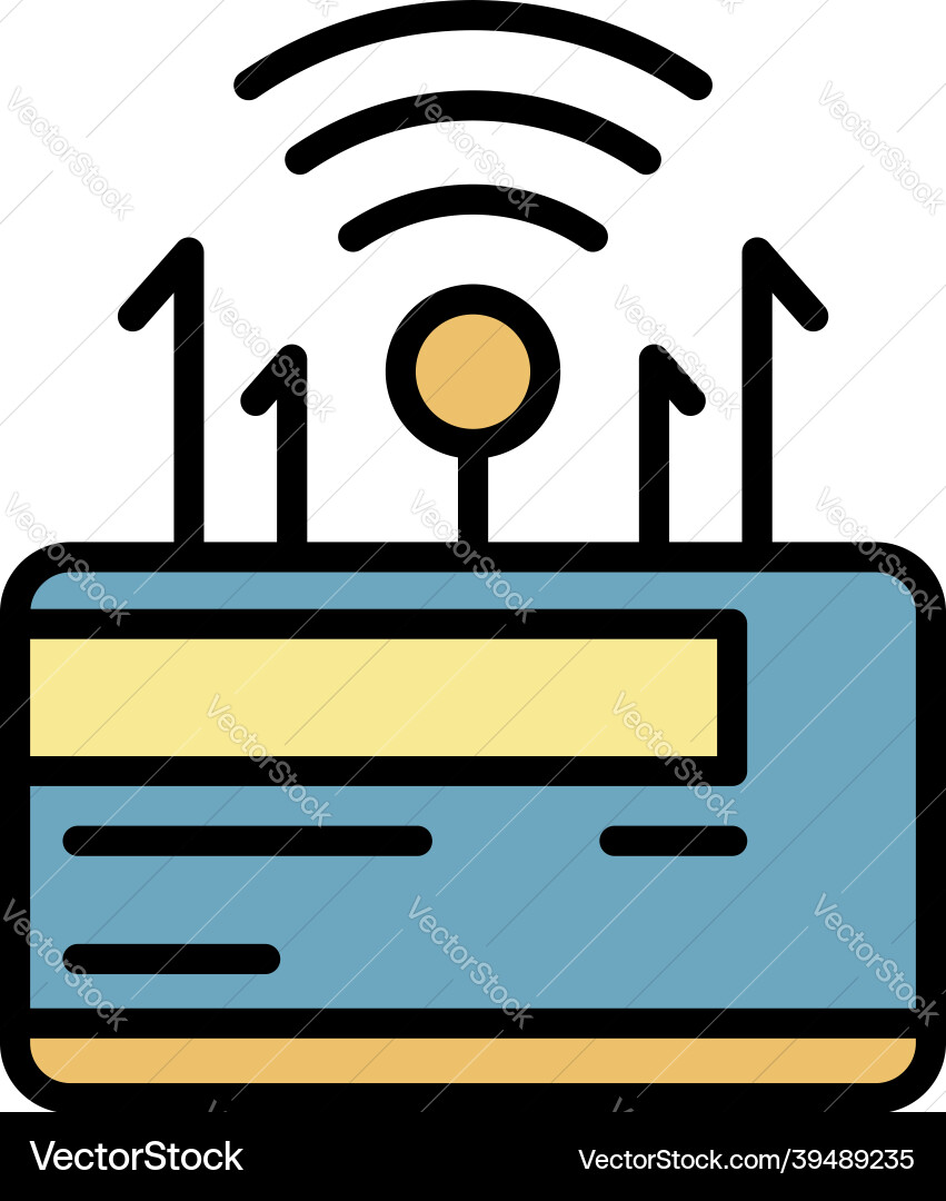 Wireless router icon color outline Wireless router icon color outline vector image