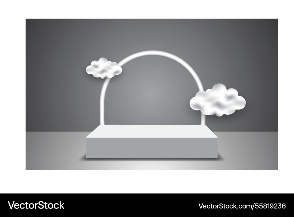 3d podium background with cloud view minimal 3d podium background with cloud view minimal vector image