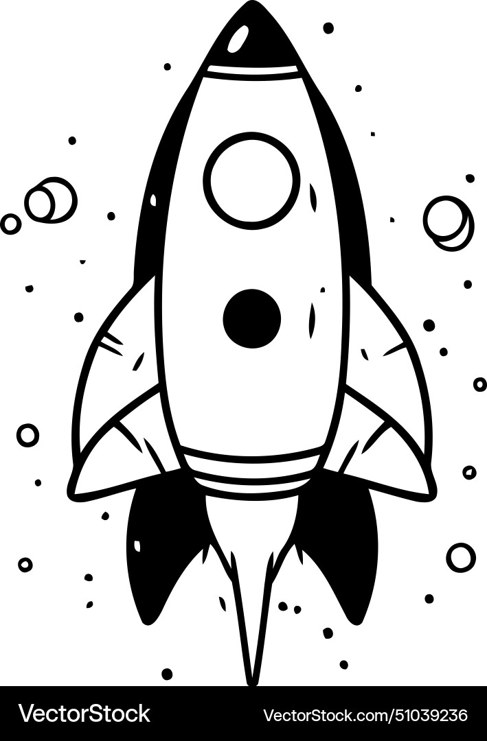 Cartoon rocket design element for web and print Vector Image