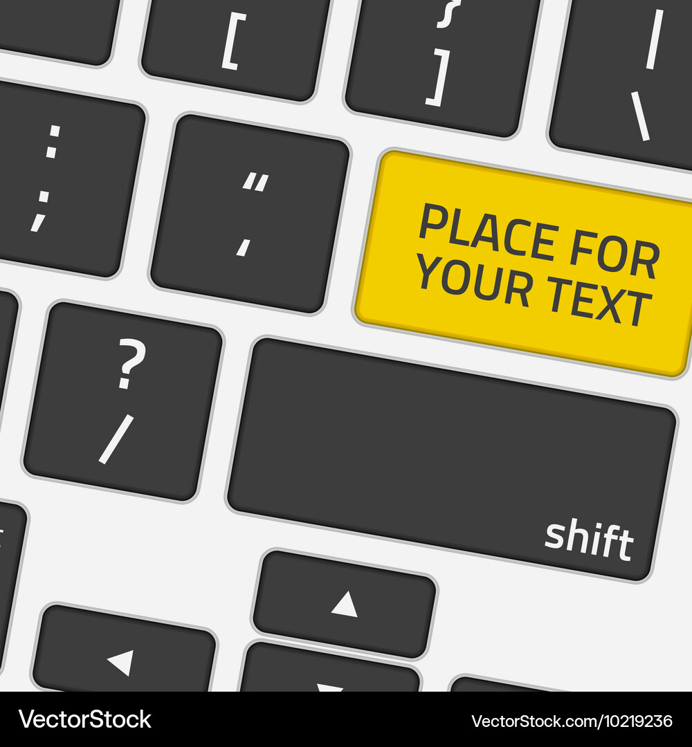 Keyboard with text button Vector Image