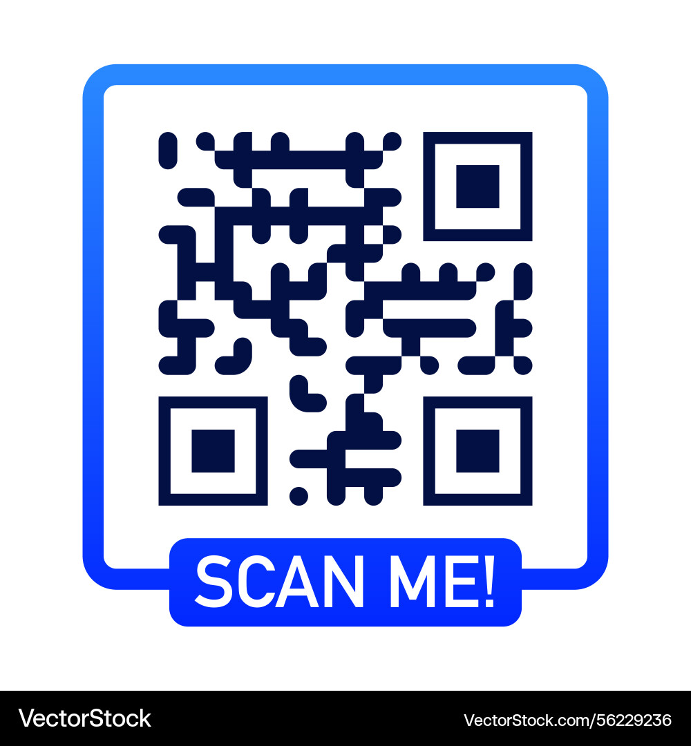 Qr code scan me icon color style Qr code scan me icon color style vector image
