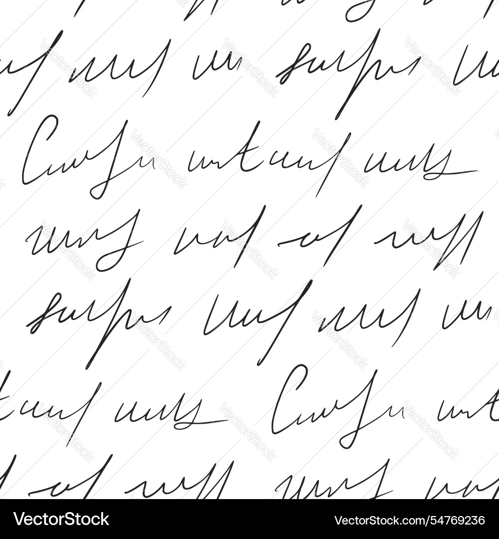 Scribble handwritten script text seamless pattern Scribble handwritten script text seamless pattern vector image