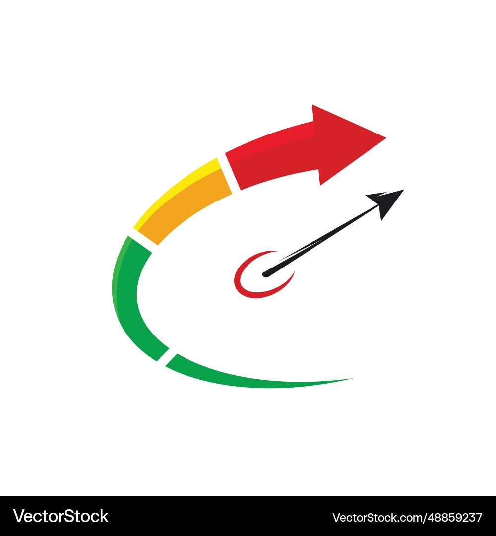 Arrow fast speedometer icon concept design Vector Image