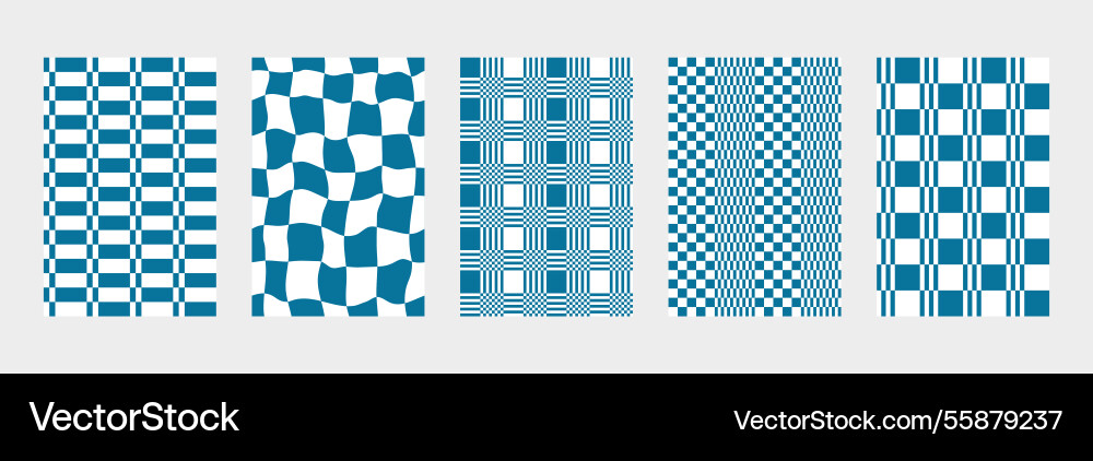 Blue color retro checkered pattern abstract Vector Image