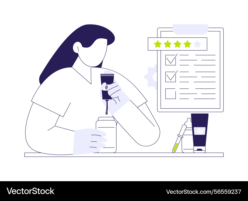 Cosmetics quality testing abstract concept Vector Image