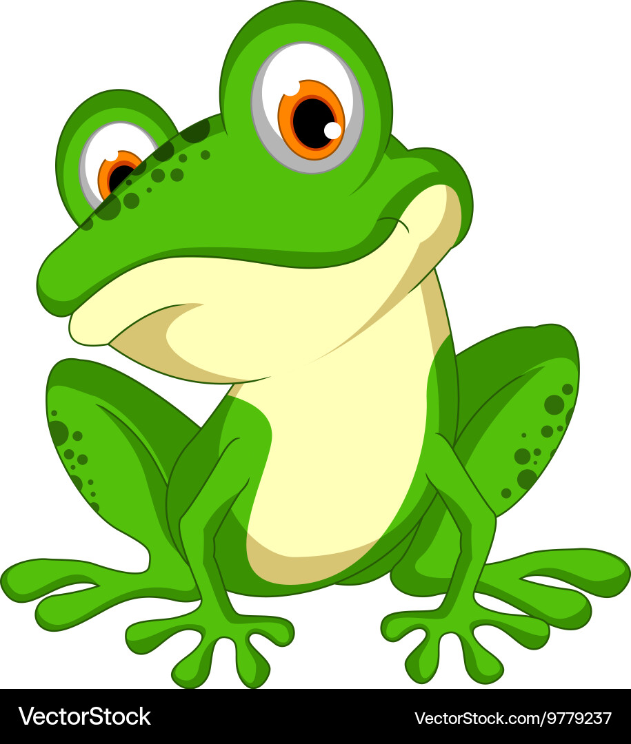 Funny Green Frog Cartoon Sitting Royalty Free Vector Image Funny Green Frog Cartoon Sitting Royalty Free Vector Image