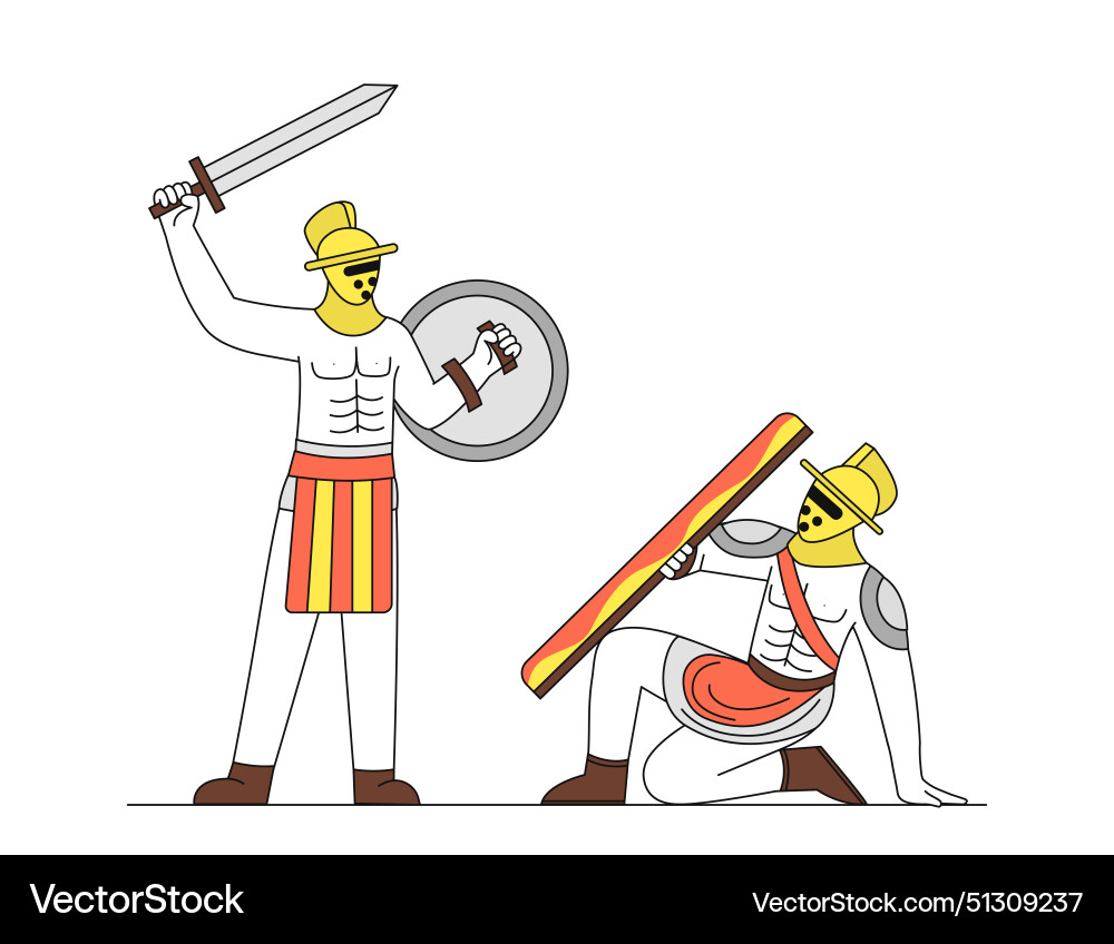 Gladiators fight simple Royalty Free Vector Image