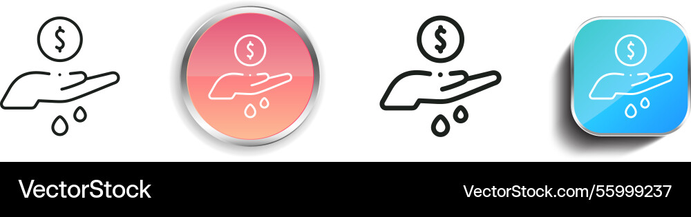 Leak icon thin linear regular and button style Leak icon thin linear regular and button style vector image