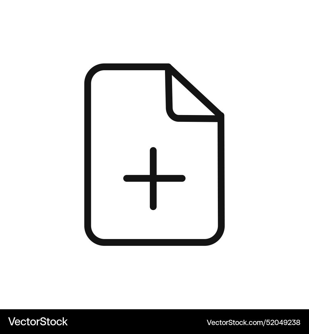 Add new document icon linear graphics sign vector image