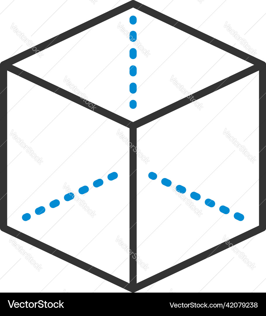 Cube with projection icon Cube with projection icon vector image
