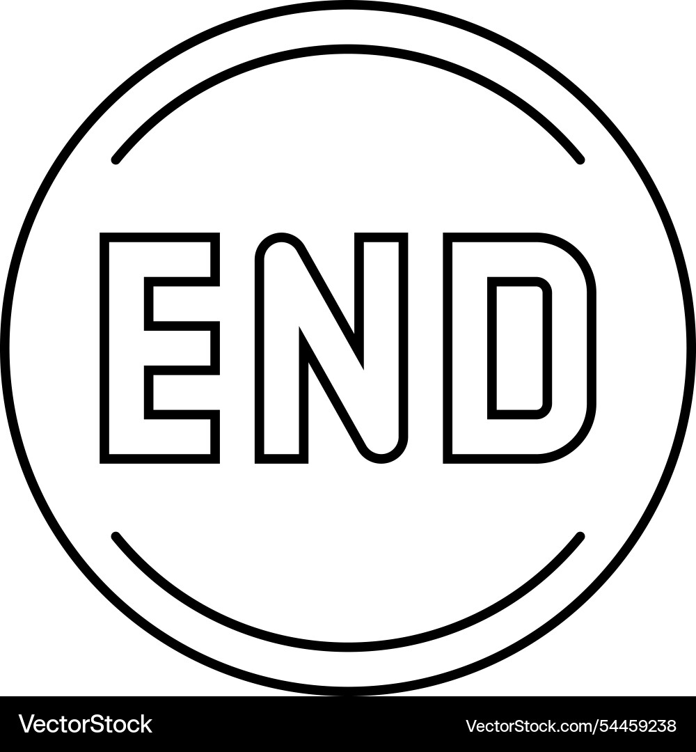 End button line icon Vector Image
