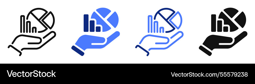 Hand with Data Chart Icon vector image