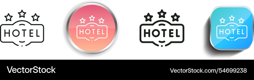 Hotel icon thin linear regular and button style vector image