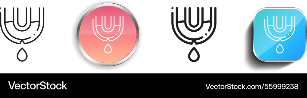 Leak icon thin linear regular and button style Leak icon thin linear regular and button style vector image