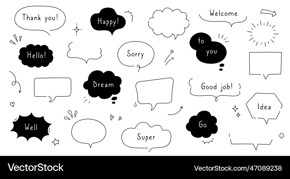 Line simple balloon frame for text title vector image