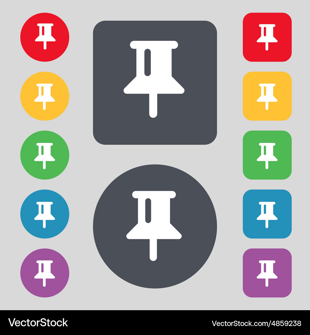 Map pointer gps location icon sign a set of 12 Vector Image