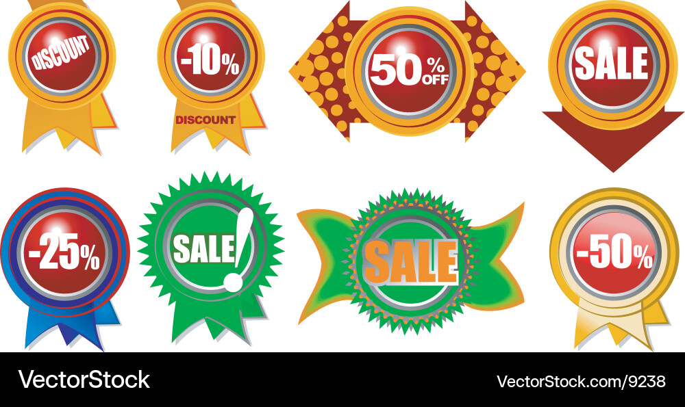 Sale Icon Set - Retail & Discount Vector Image