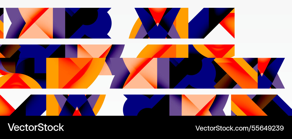 Abstract geometric composition with interlocking Abstract geometric composition with interlocking vector image