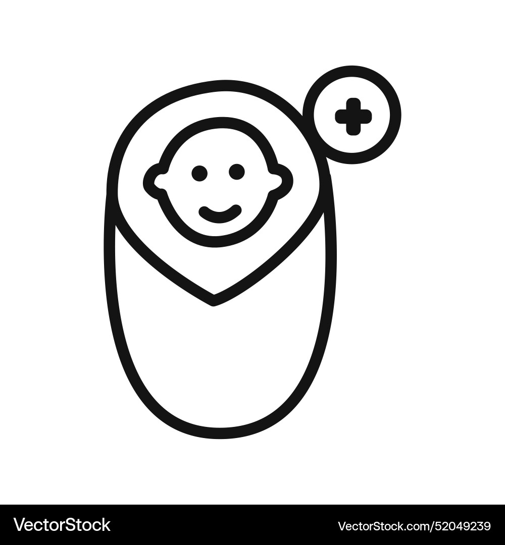 Adding a new birth icon linear graphics sign Adding a new birth icon linear graphics sign vector image