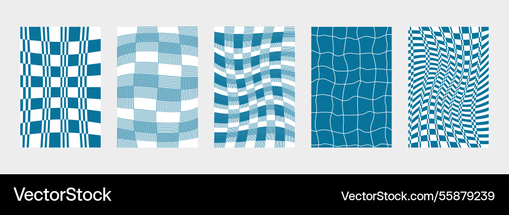 Blue color retro checkered pattern abstract Vector Image