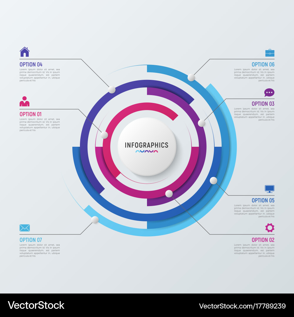 Circle chart infographic template for data vector image