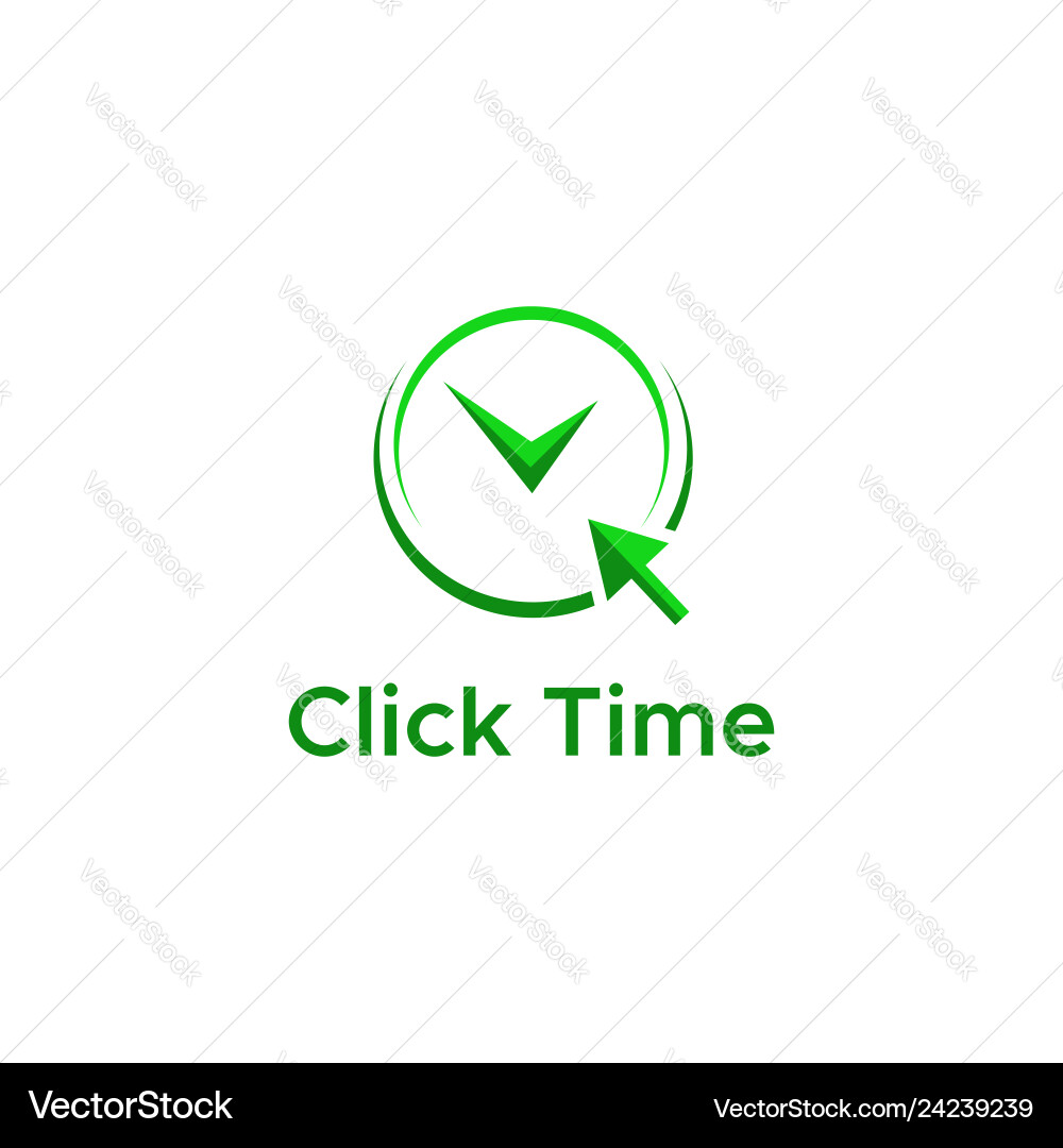 Click Time Logo (24239239) – Royalty-Free Vector | VectorStock, image size:1000x1080
