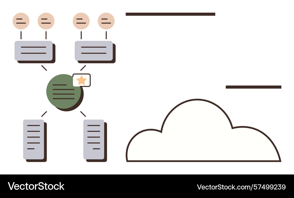 Cloud data management with nodes connections Cloud data management with nodes connections Vector Image