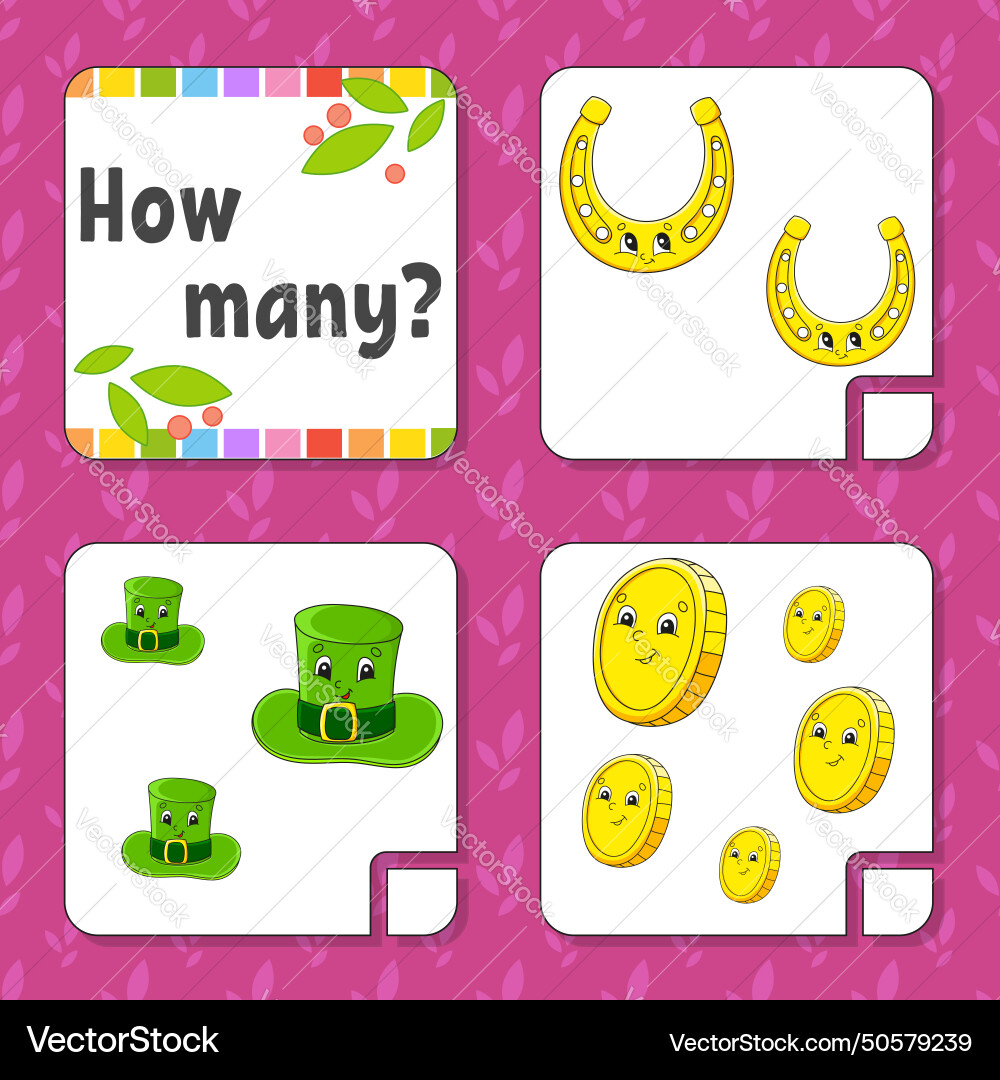 Counting game for children happy characters vector image