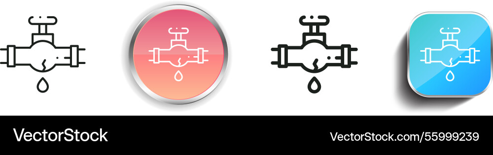 Leak icon thin linear regular and button style Leak icon thin linear regular and button style vector image