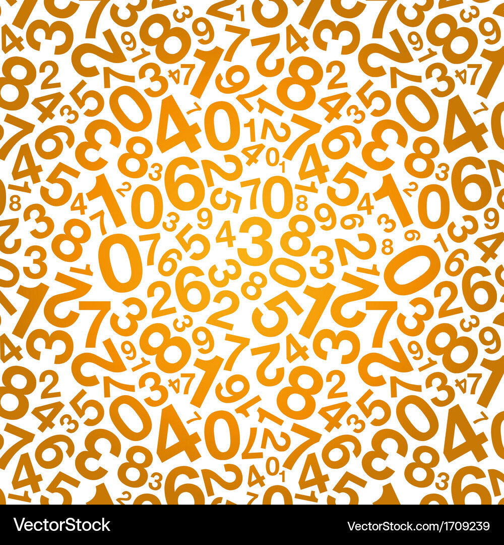 Orange Number Pattern Background Vector Image