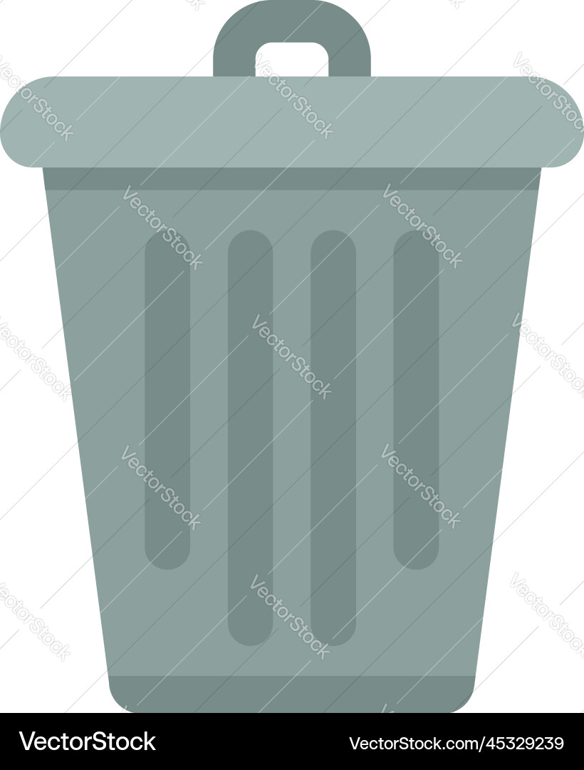 Recycle bin icon flat web interface Recycle bin icon flat web interface vector image