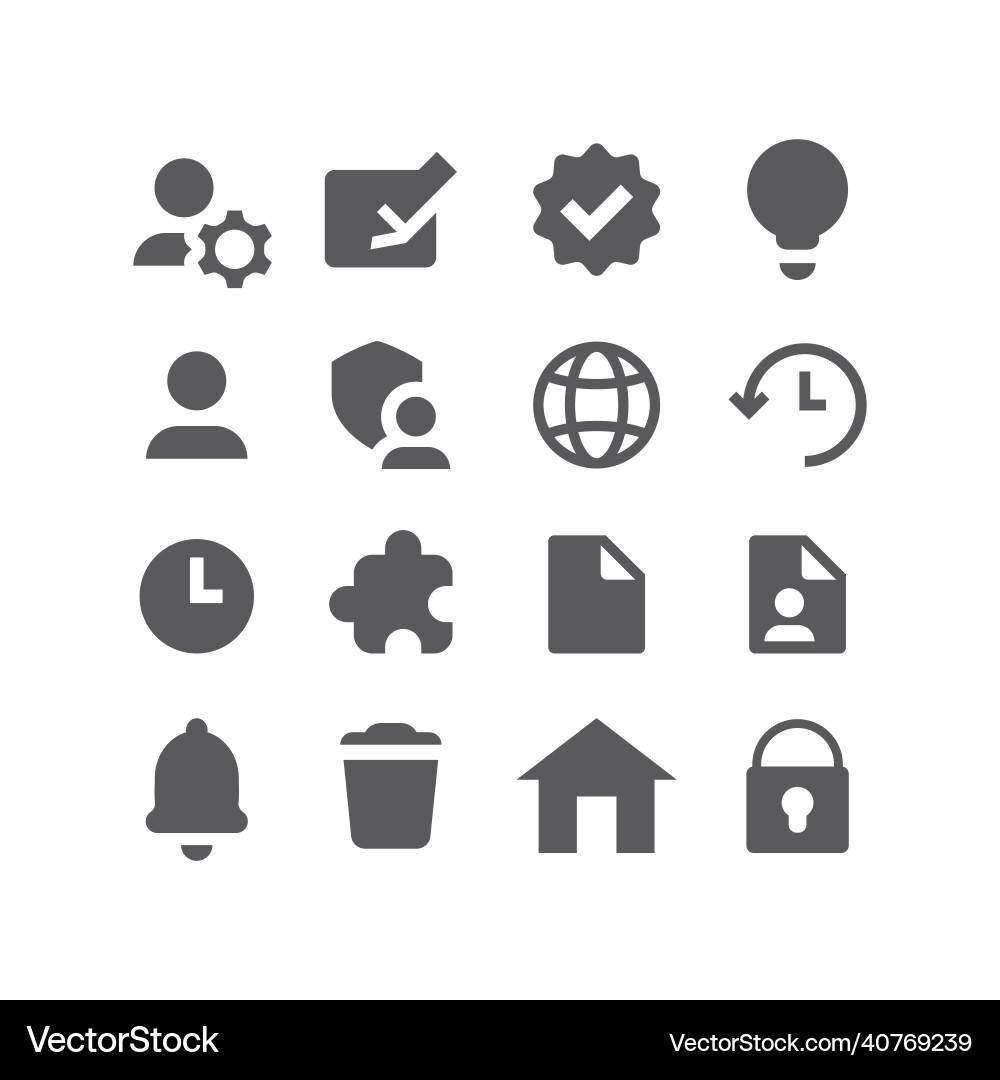 Web website management filled icon set vector image