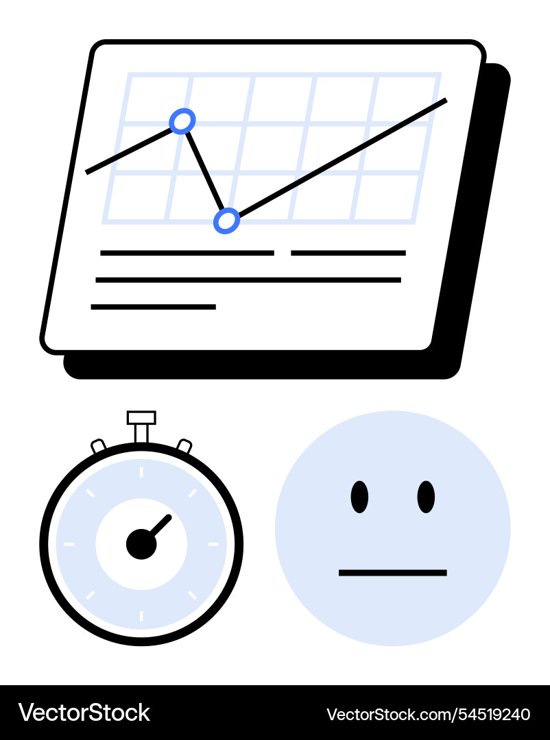 Business analytics chart with timer and neutral Business analytics chart with timer and neutral vector image