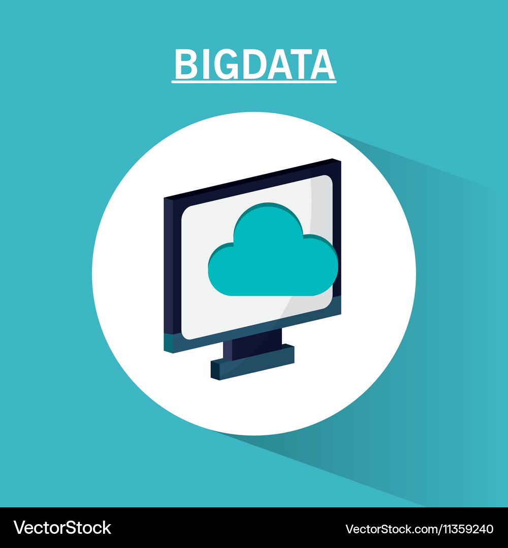 Computer and big data design Vector Image