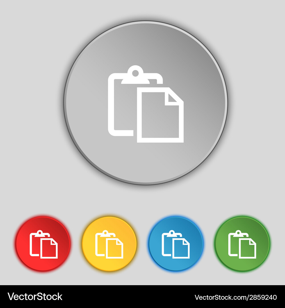Edit document sign icon set colour button modern Vector Image