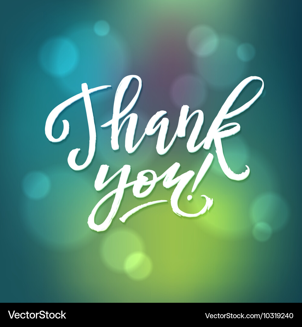 Elegant Calligraphic Thank You Card Vector Image