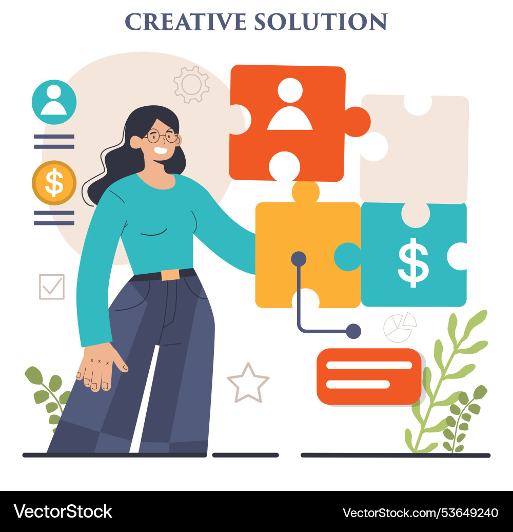 Finding a solution generation of creative idea Finding a solution generation of creative idea Vector Image