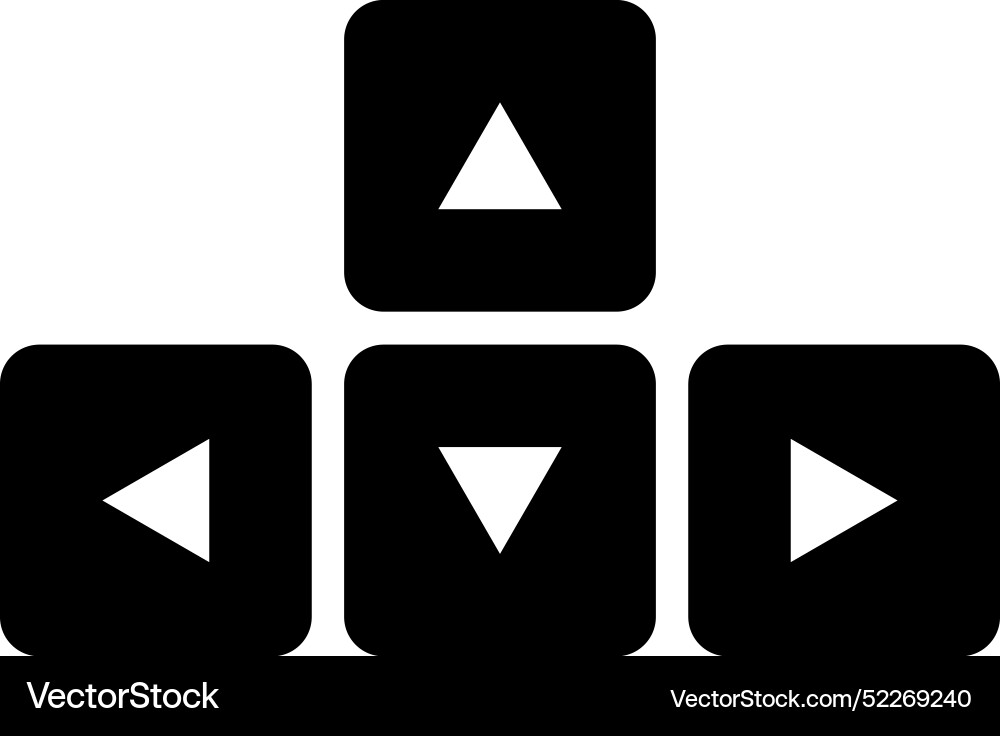 Keyboard arrow buttons isolated on white Keyboard arrow buttons isolated on white vector image