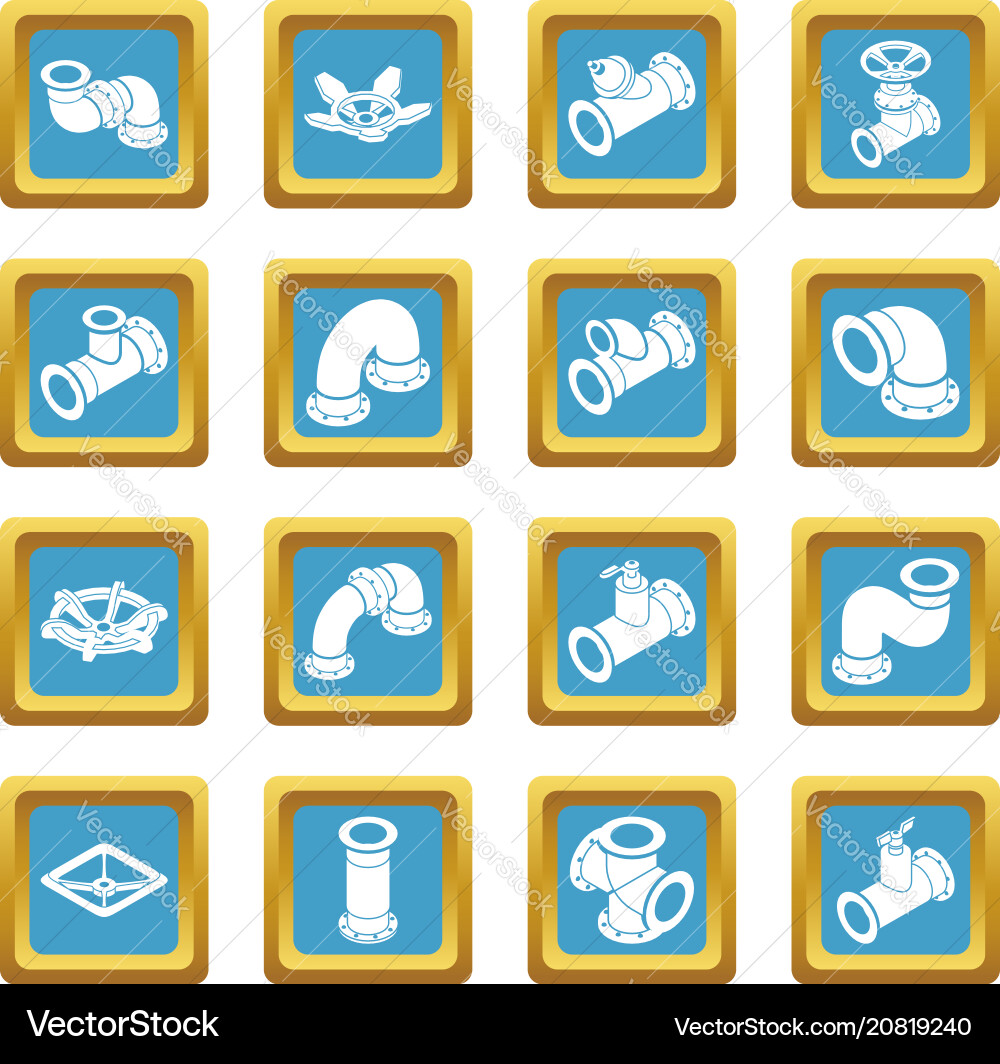 Pipeline Konstruktor Icons Set Saphir Quadrat Pipeline Konstruktor Icons Set Saphir Quadrat vektorbild