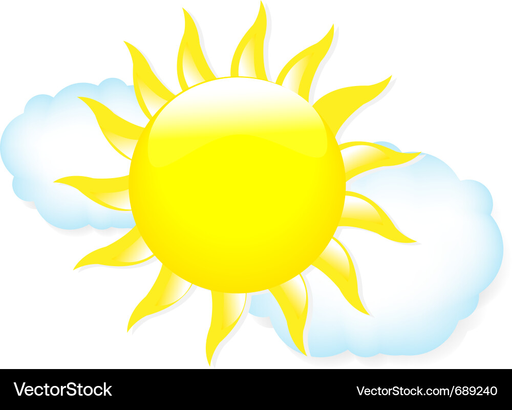 Sun with clouds Vector Image