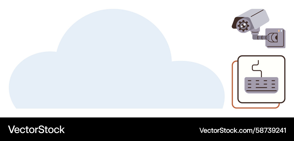 Cloud system integration with cctv and server Cloud system integration with cctv and server Vector Image