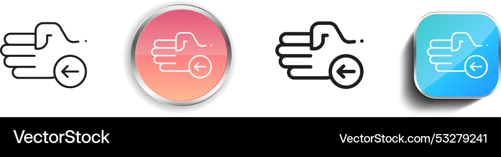 Direction icon thin linear regular and button vector image